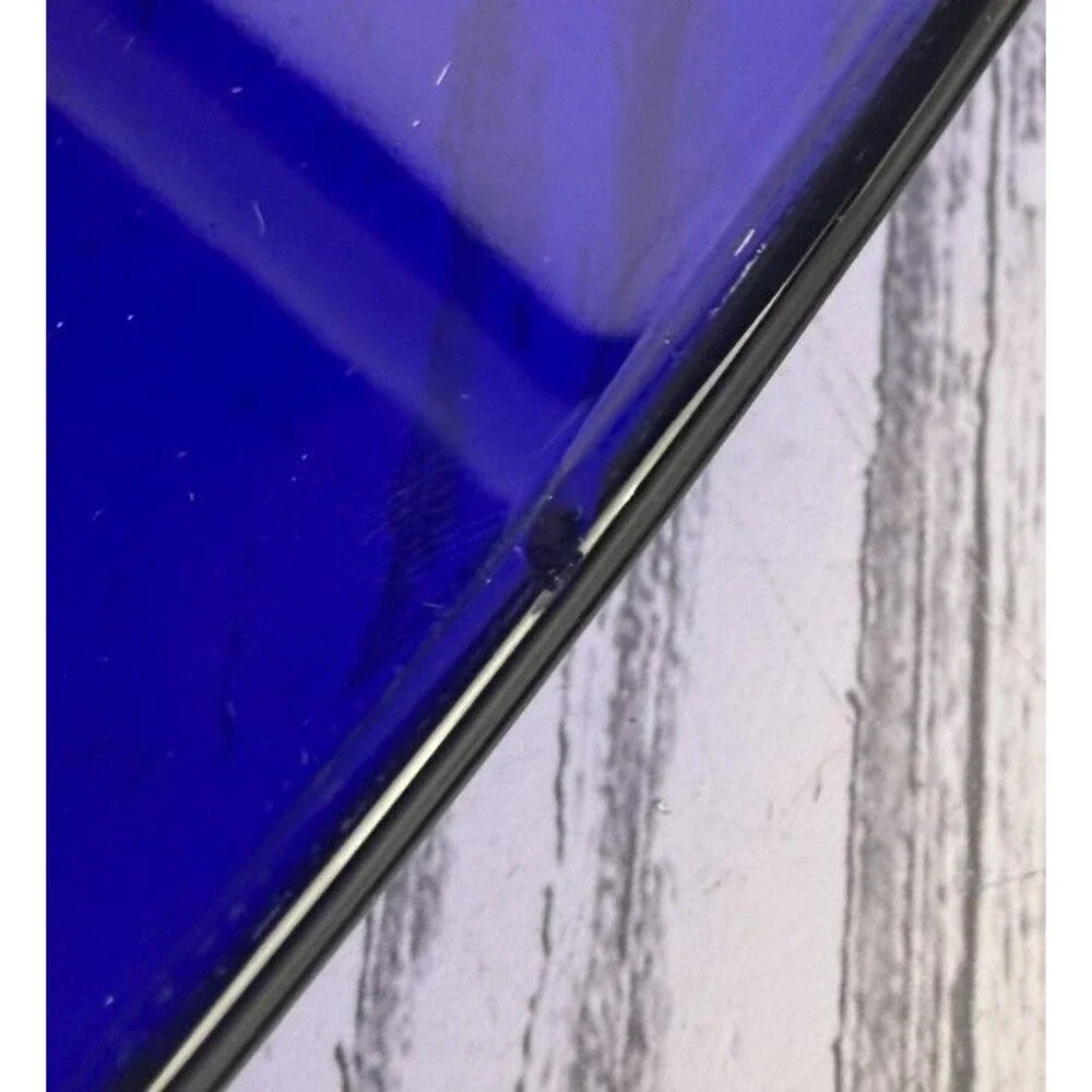 Vintage Bormioli Rocco Cobalt Blue Duralex Glass 14 Inch Oblong Platter France